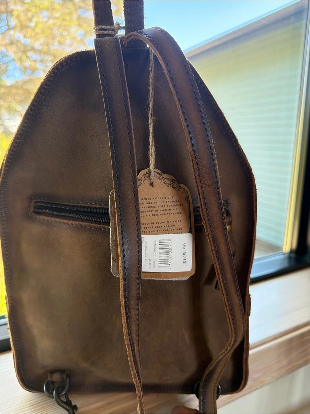 STS Ranchwear Brown Leather and Brown/White Cowhide Mini Backpack